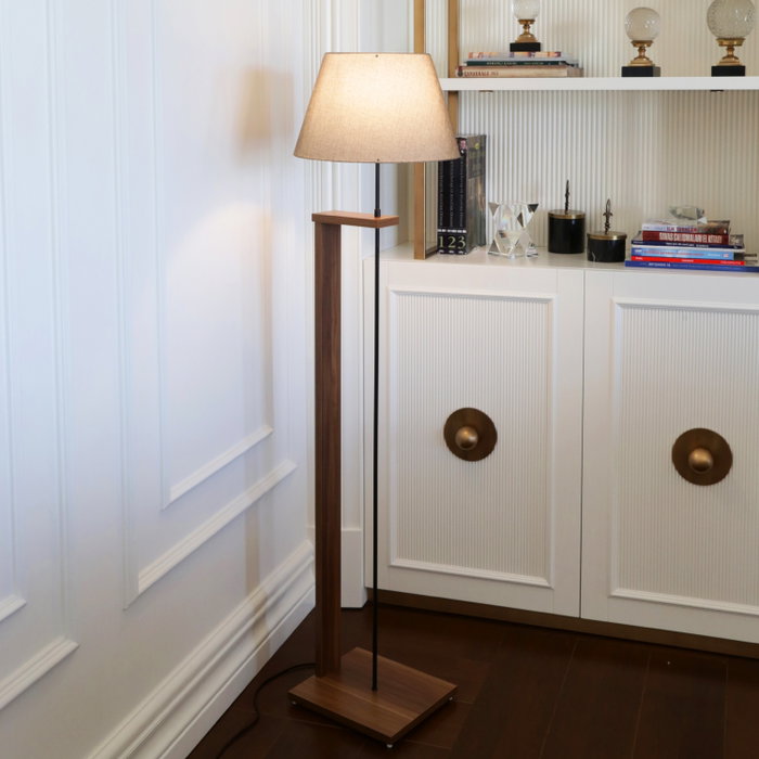 Opviq AYD-3134 Lámpara de Pie de Madera Beige